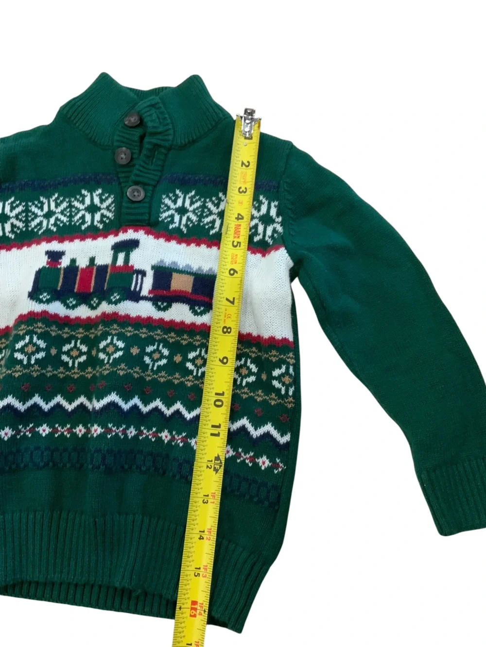 The Children's Place Green Train Fair Isle Sweater 3T